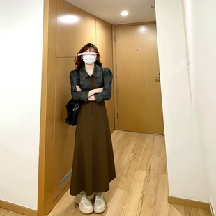 2025秋魅M系列1 衣佳人折扣大码女装 假2件套 修身长裙连衣裙3032