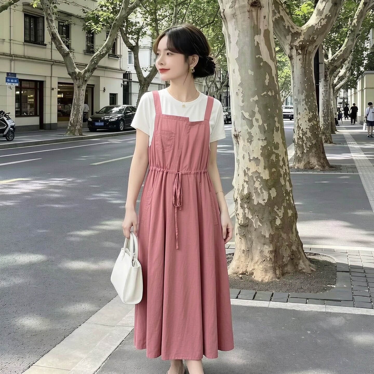 2026夏H海系列1 衣佳人折扣女装 圆领 假2件套 粉嫩连衣裙 067