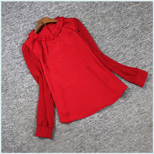 2025春魅M系列1 衣佳人折扣女装 木耳本来 优雅 长袖雪纺衫