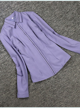 2025春海H系列1 衣佳人折扣女装 娃娃领 长袖紫色加绒衬衫 110