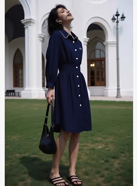 2025秋飘P系列1 衣佳人折扣女装  娃娃领 简约 文艺范连衣裙 2255