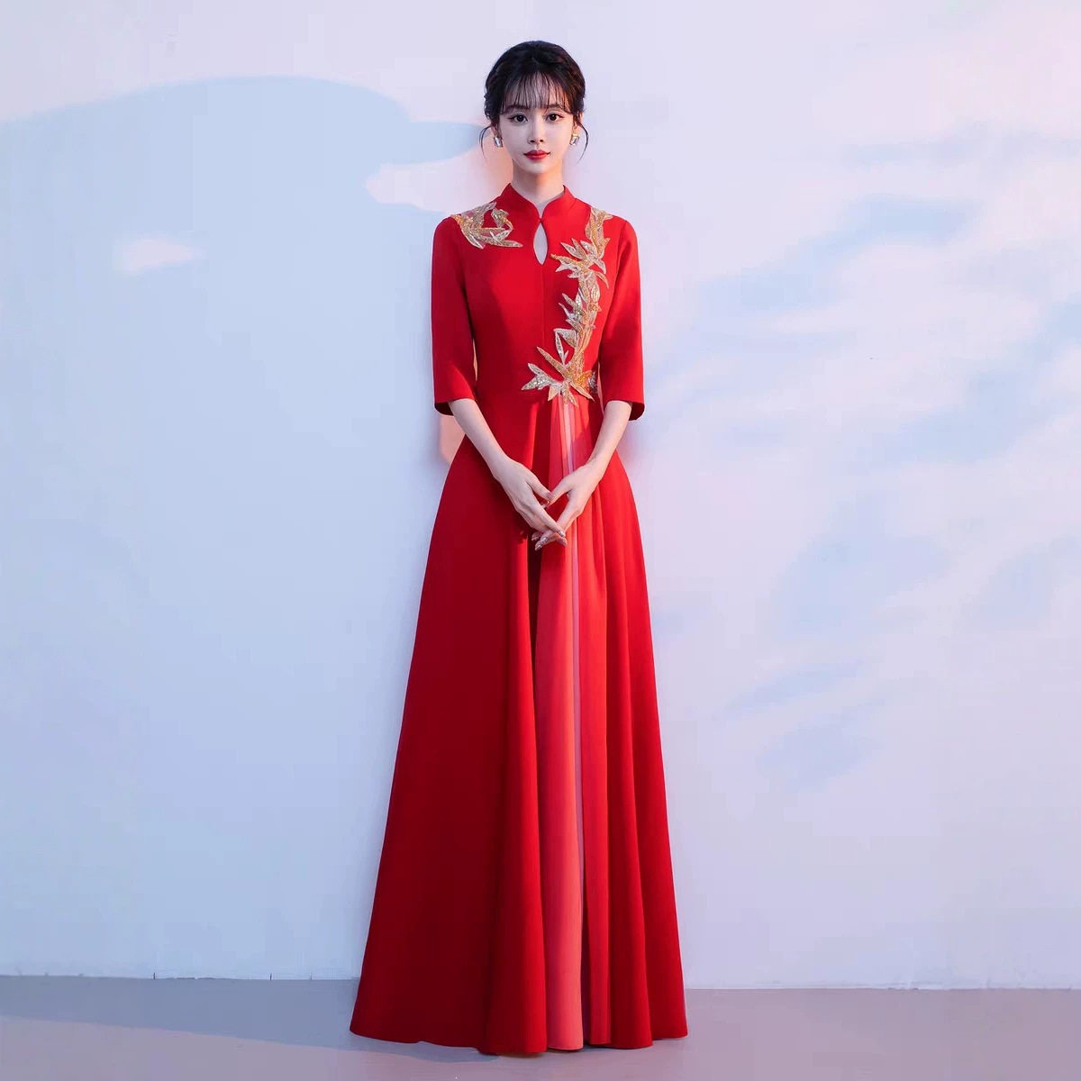 大合唱团演出服女长裙2026新款成人款红歌比赛独唱主持朗诵晚礼服