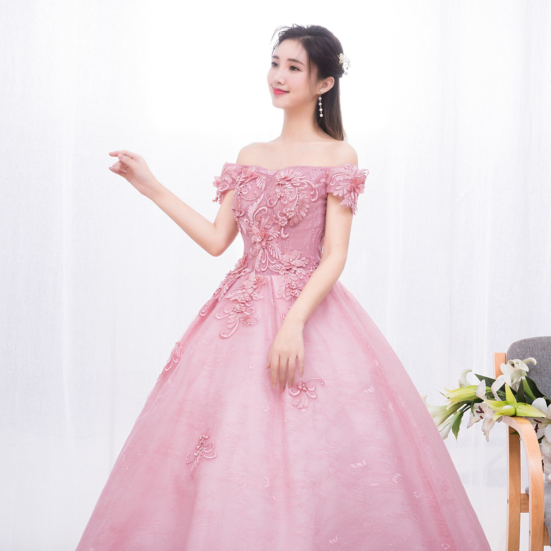 新款艺考礼服女夏季长款学生独唱演出服优雅年会美声韩版显瘦主持