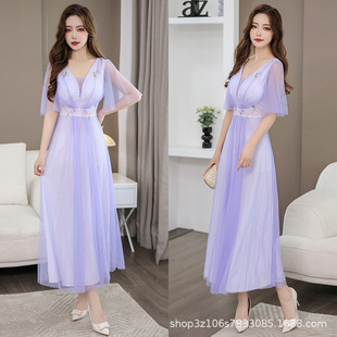 新款足疗技师K歌工作服清晰按摩性感遮肚DJ公主裙养生气质长裙