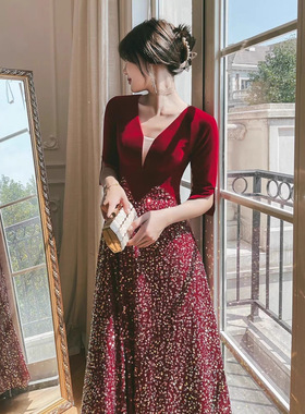 大码敬酒服新娘胖mm200斤显瘦2026新款高端宴会气质四季晚礼服女