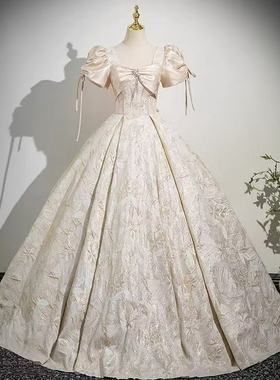 法式婚纱礼服女生日会气质优雅轻奢小众超仙梦幻订婚年会端庄大气