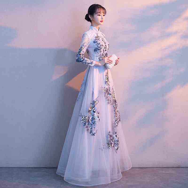 2026新款时尚高贵晚礼服裙女晚会主持人优雅宴会修身显瘦聚会长款