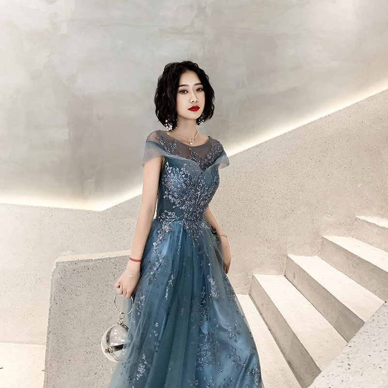 婚礼年会长款礼服裙女仙气2026新款宴会梦幻气质一字肩晚礼服夏季