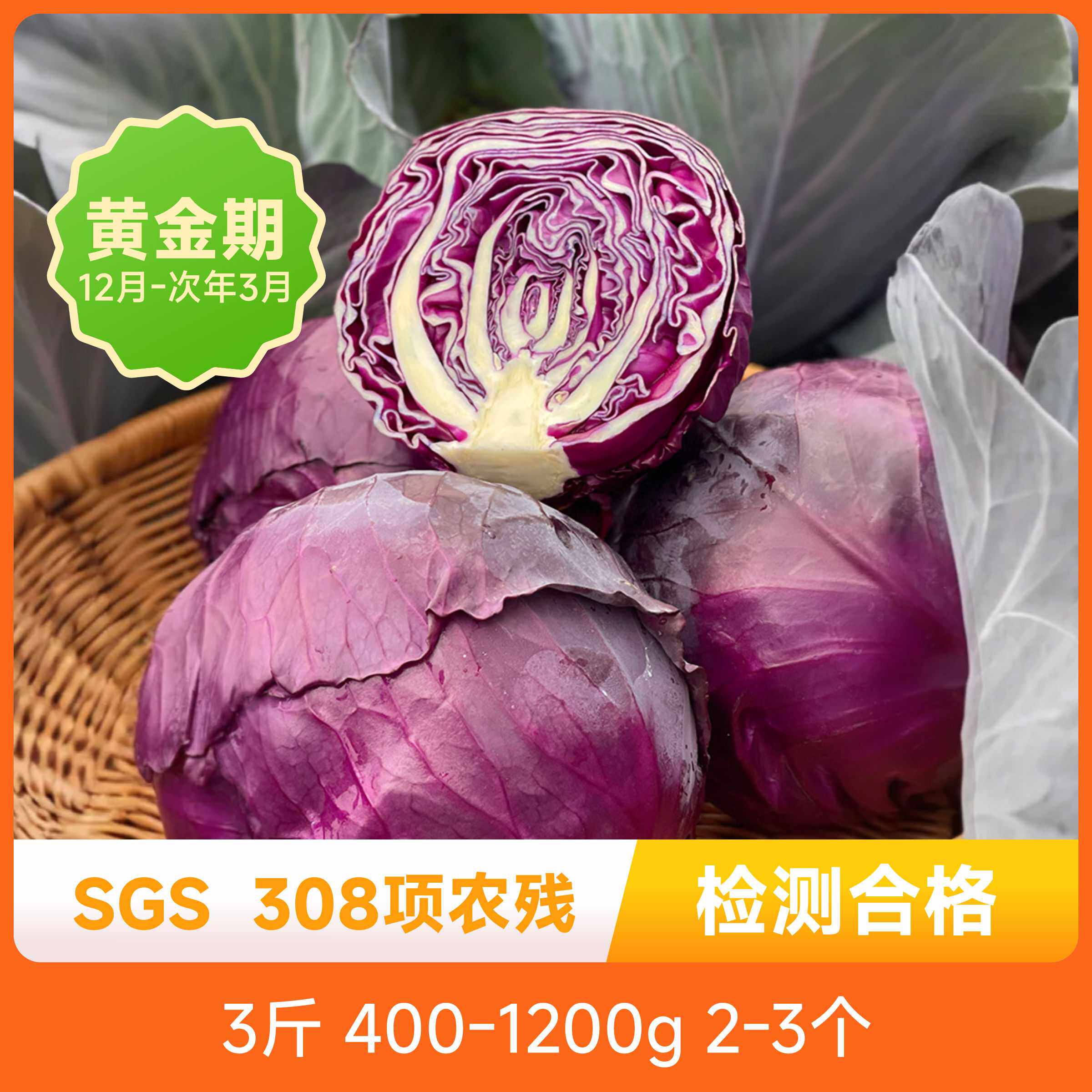 水果紫甘蓝质地脆嫩微甜多汁口感鲜嫩健康营养减肥佳品新鲜包邮