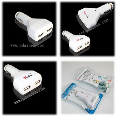 PDAiDEA品牌 适用苹果APPLE iPod车充头 充电器 USB双头