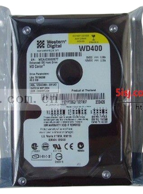 WD/西部数据 WD400BB台式电脑IDE硬盘 7200转 ATA100