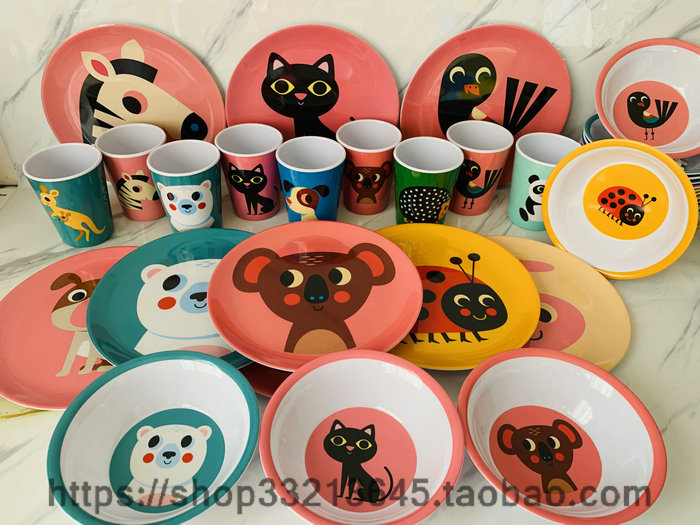 瑞典动物材质密胺儿童餐具