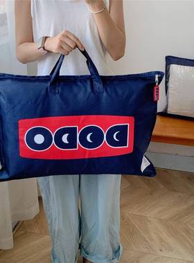 出口原单DODO深蓝色半透明大容量收纳袋枕头薄被夏季空调被收纳