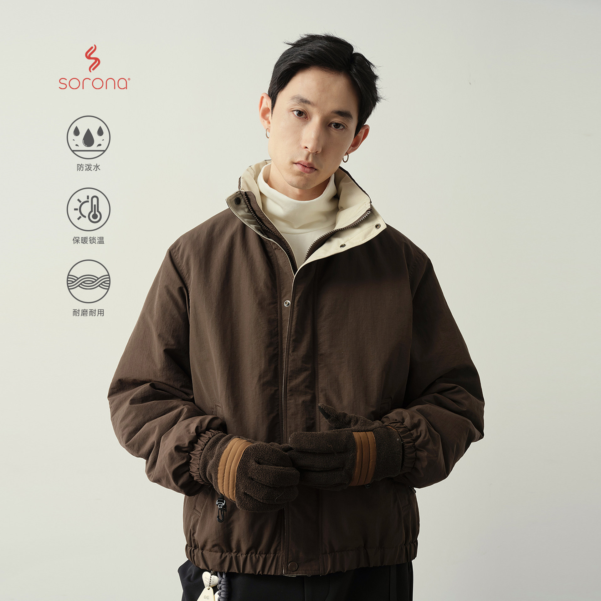 Vavu防泼水sorona立领棉服