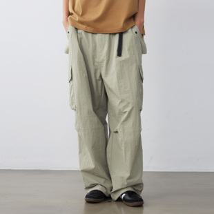 复古调节腰带伞兵裤 Vavu春秋立体贴袋褶皱丛林裤 长裤 4折断码