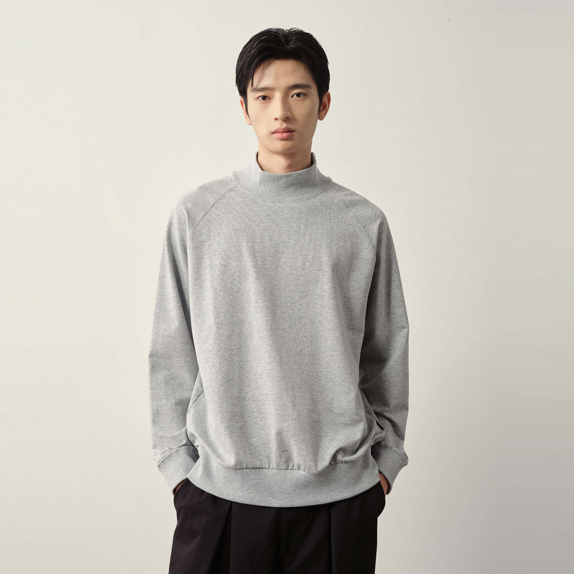 Vavu高领罗纹宽松内搭卫衣