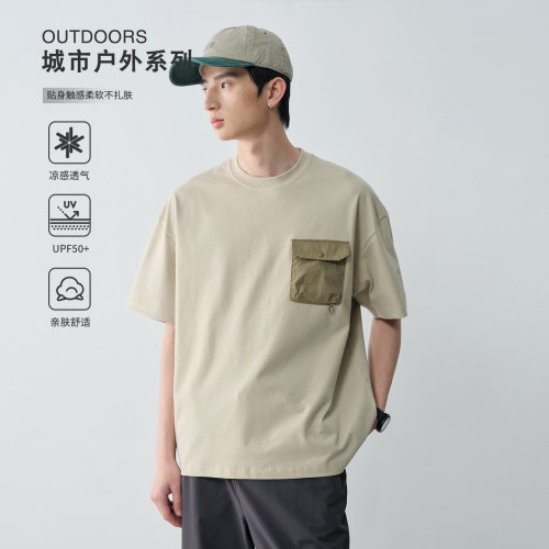 Vavu山系立体胸前撞色口袋短袖