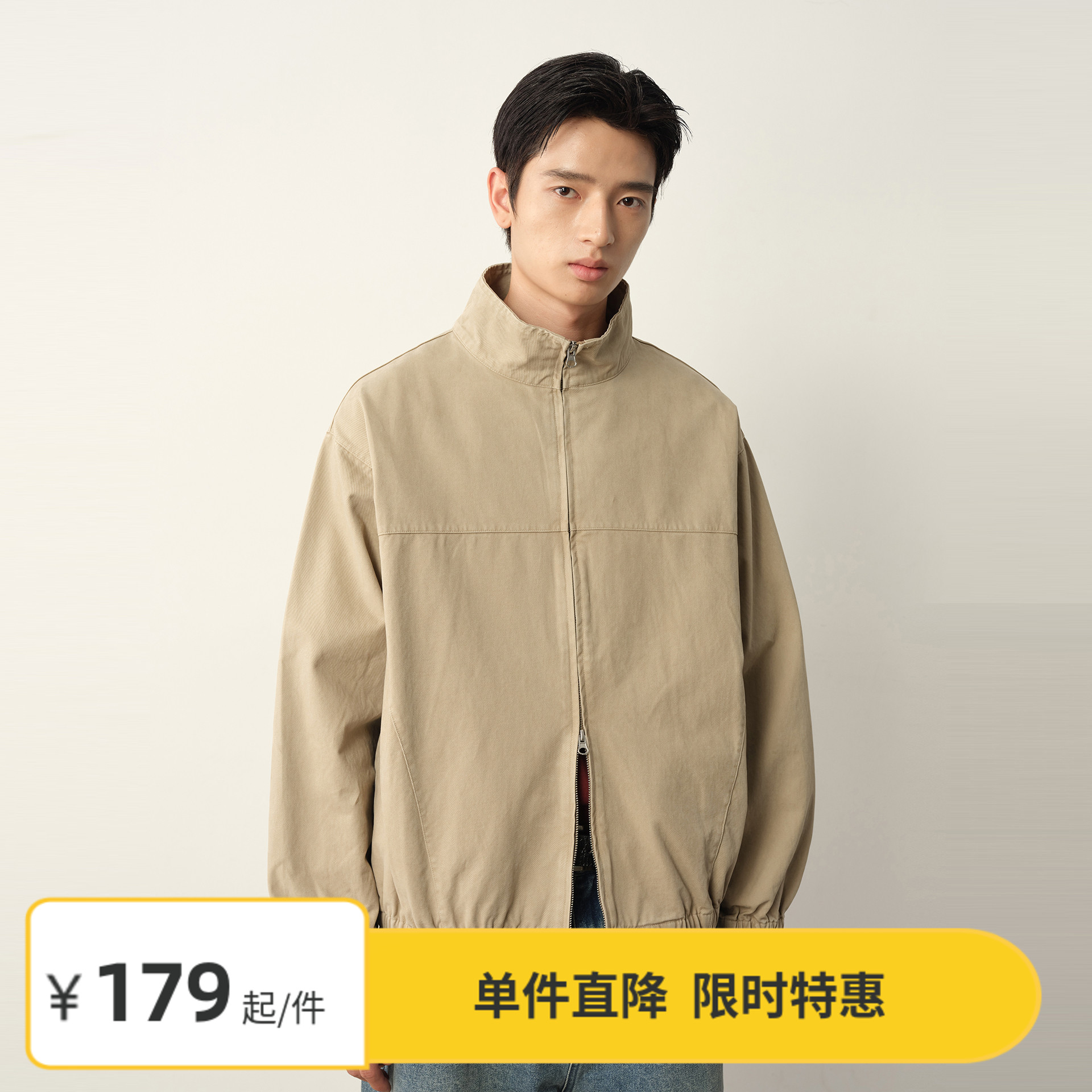 Vavu水洗轻磨毛帆布工装夹克图片