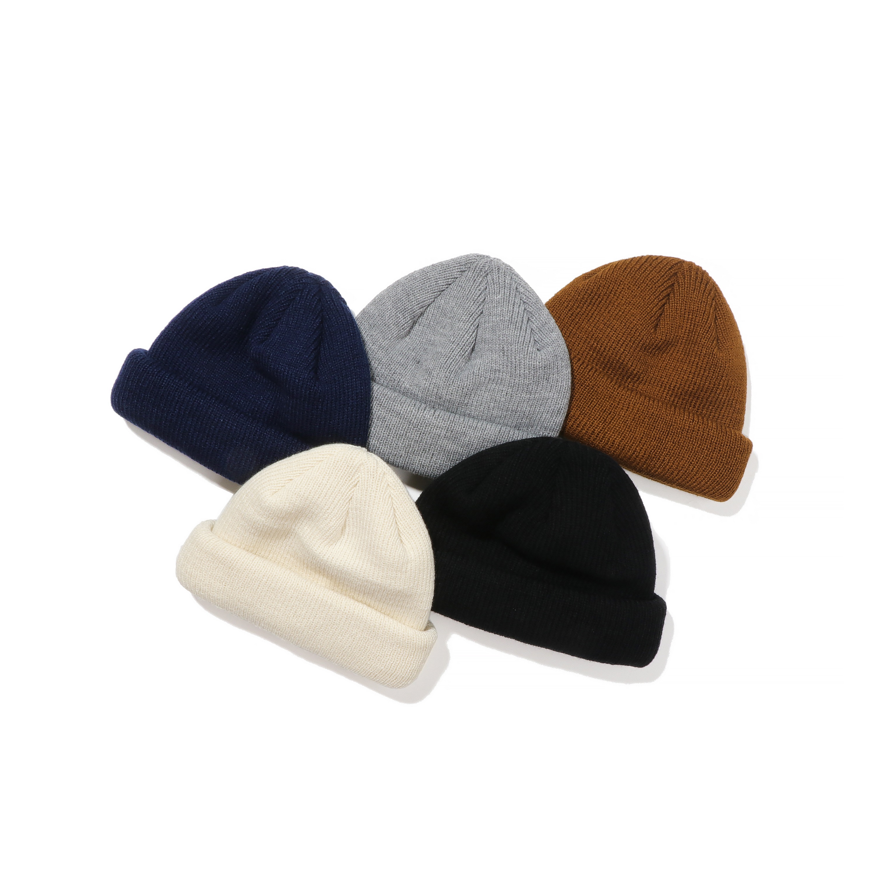 Vavues日系纯色瓜皮帽冷帽针织帽