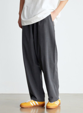 Vavu原纱色织垂感西裤男潮牌日系阔腿裤春秋抗皱百搭宽松休闲长裤