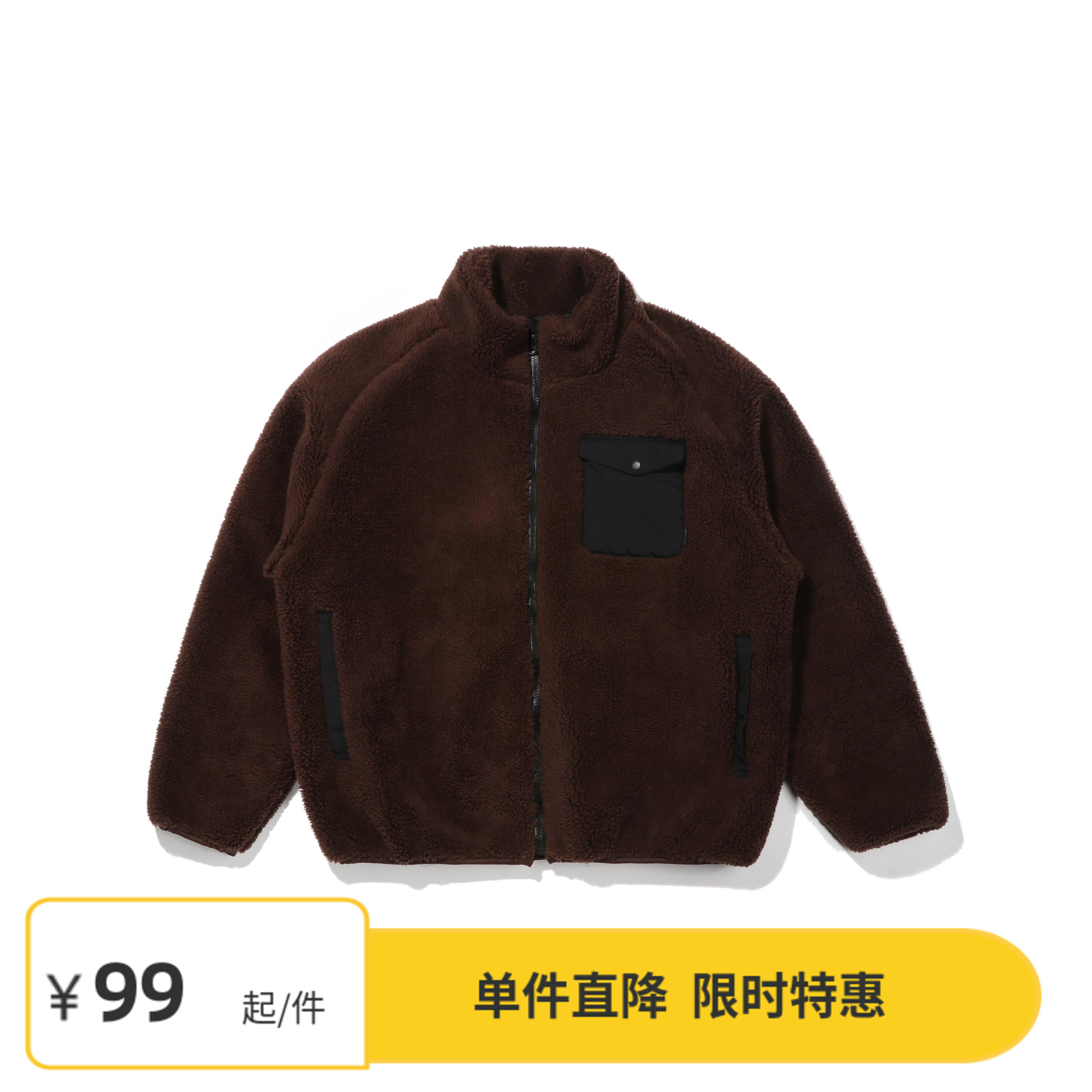 Vavu立领仿羊羔绒外套