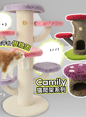 白猪商店 2024新款 Camily仙人掌蘑菇猫爬架猫树猫窝一体猫抓板