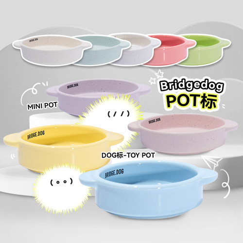 白猪商店Bridgedog宠物碗陶瓷碗