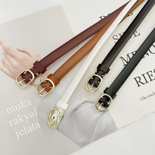 细腰带 饰配裙子大衣收腰牛仔裤 皮带女单品时尚 百搭手工穿线针扣装