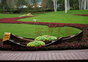 饰船两头尖欧式 木船景观装 木船影视拍摄道具船花盆种花展览小木船