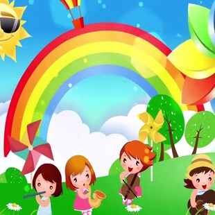 S528快乐的节日-杨栎背景视频 六一儿童节目欢快歌曲LED大屏幕