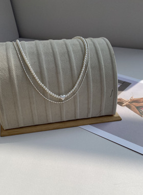 防过敏不掉色 高级感轻奢极简日常百搭双层珍珠项链 锁骨链颈链女