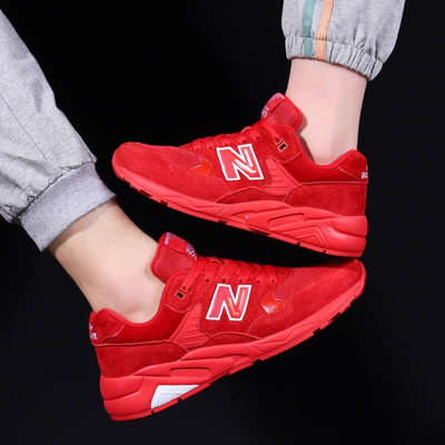 【真皮】新百伦580红色男运动鞋