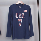 春秋男子USA美国梦之队杜兰特7号圆领T恤运动弹力速干长袖 投篮服