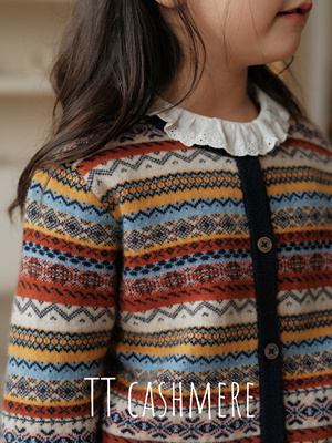 TTcashmere山羊绒儿童毛衣男女童宝宝纯山羊绒针织开衫外套