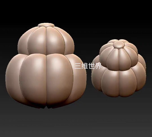 八瓣葫芦珠宝设计图三维立体图圆雕图纸stl文件雕刻机3d模型 2076