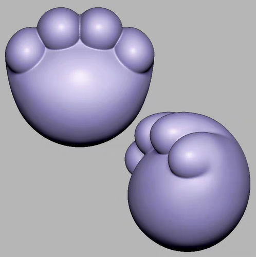 猫爪爪子圆雕图玉雕图图纸三维立体图雕刻机stl文件3d打印模型930
