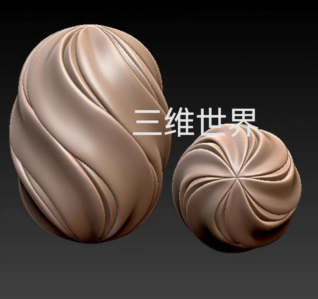 扭转乾坤珠子，stl文件，橄榄核雕刻图，三维立体图圆雕图1579