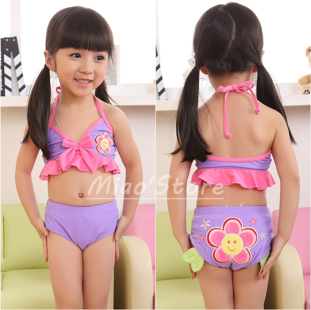 Korean children swimwear split hot spring swimsuit girls ...