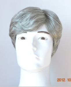 演出 中老年假发 短发 男士花白假发 表演老爷爷 银白色实拍 舞台