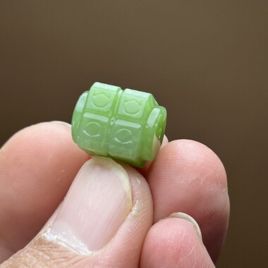 和田碧玉玉琮转运珠手串搭配