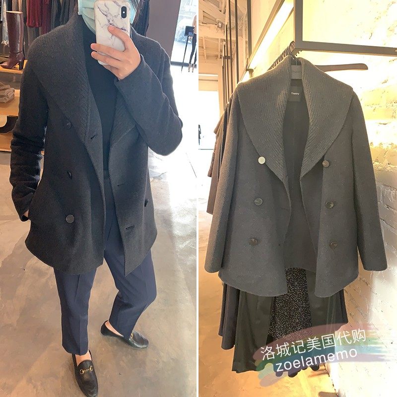 洛城记 美代  $695 Theory Shawl 羊毛双排扣外套 气质减龄