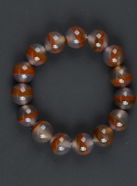 阜新玛瑙天然红一线药师玛瑙手链质地冰透男女手串14mm