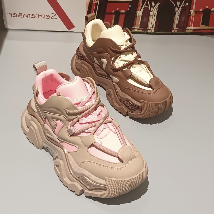 老爹鞋秋季女款增高厚底羊皮内里高品质品牌粉色m60女鞋百搭时尚