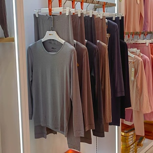 新一系新1系YI51822男圆领飘飞绒薄莫代尔双面绒秋衣秋裤保暖套装