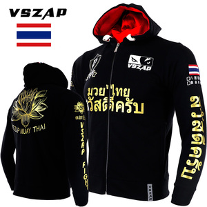 VSZAP健身连帽衫MMA卫衣MUAY THAI格斗莲花外套播求泰拳搏击跑步