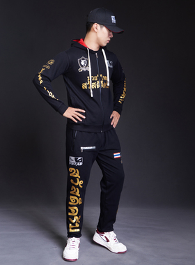 VSZAP健身连帽衫MMA卫衣MUAY THAI格斗莲花外套播求泰拳搏击跑步