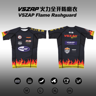 VSZAP巴西BJJ柔术服防磨衣男款NO GI比赛防磨服短袖运动紧身衣女