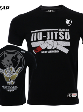 VSZAP巴西柔术JIU JITSU运动BJJ短袖T恤男女格斗MMA训练健身上衣