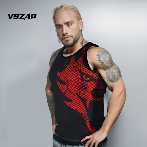 VSZAP狼头速干搏击训练健身背心