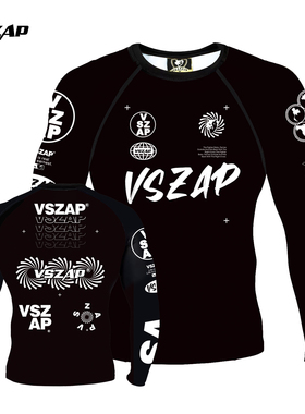 VSZAP巴西柔术MMA速干运动道服紧身防磨衣长袖运动T恤UFC男女巴柔